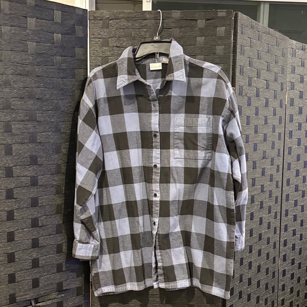 Newport News Black and Blue Plaid Shirt